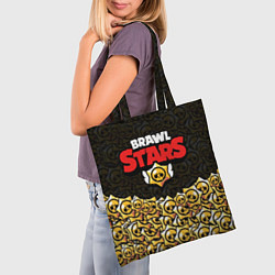 Сумка-шопер Brawl Stars: Black Style, цвет: 3D-принт — фото 2