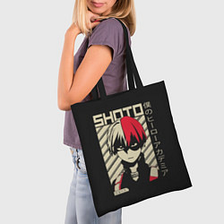 Сумка-шопер My Hero Academia красные волосы, цвет: 3D-принт — фото 2