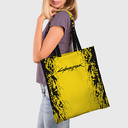 Сумка-шопер Cyberpunk 2077 Samurai logo, цвет: 3D-принт — фото 2