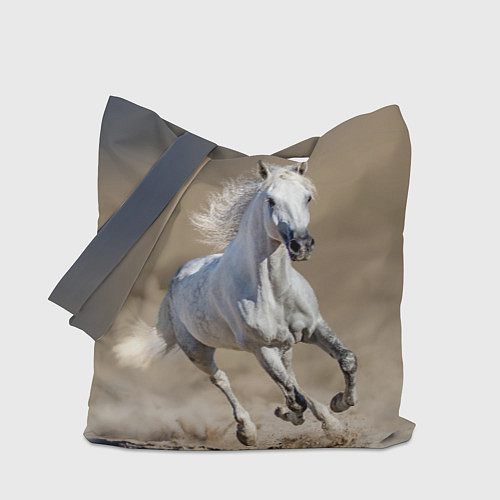 Сумка-шоппер Белый конь - галоп / 3D-принт – фото 1