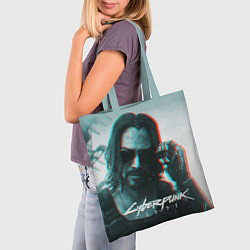 Сумка-шопер Cyberpunk 2077: Keanu Reeves, цвет: 3D-принт — фото 2