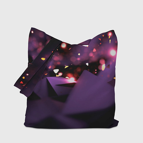 Сумка-шоппер Фиолетовая абстракция с блестками / 3D-принт – фото 1