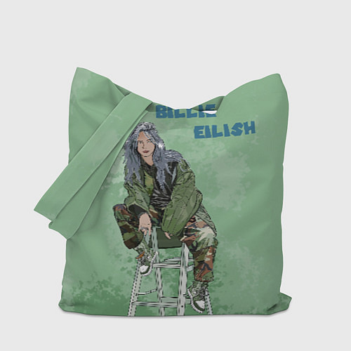 Сумка-шоппер Billie Eilish: Green Motive / 3D-принт – фото 1