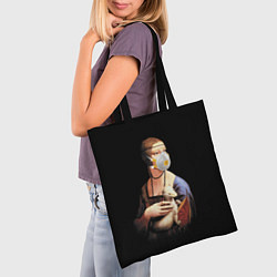 Сумка-шопер Чечилия Галлерани - дама с горностаем, цвет: 3D-принт — фото 2