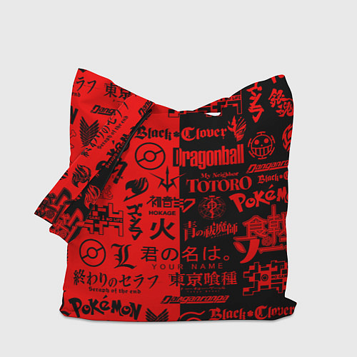 Сумка-шоппер ЛОГОТИПЫ АНИМЕ / 3D-принт – фото 1
