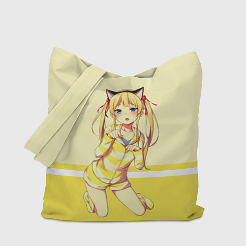 Сумка-шоппер Cat Girl / 3D-принт – фото 1