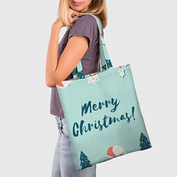 Сумка-шопер Merry christmas, рождество, цвет: 3D-принт — фото 2