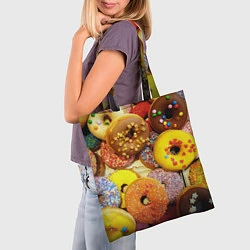 Сумка-шопер Сладкие пончики, цвет: 3D-принт — фото 2