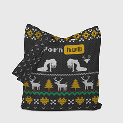Сумка-шопер Pornhub свитер с оленями, цвет: 3D-принт