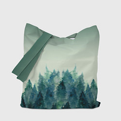 Сумка-шопер Акварельный лес градиент, цвет: 3D-принт