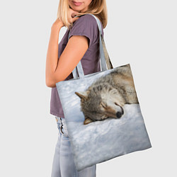 Сумка-шопер Спящий Волк, цвет: 3D-принт — фото 2
