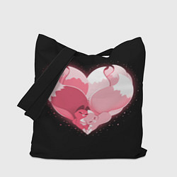 Сумка-шопер Лисы в форме серца, цвет: 3D-принт