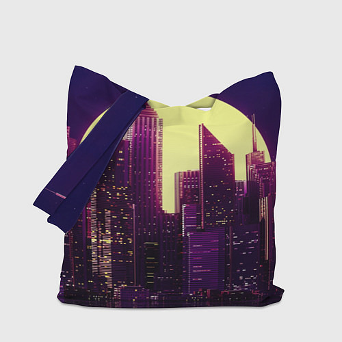 Сумка-шоппер Неоновый город / 3D-принт – фото 1