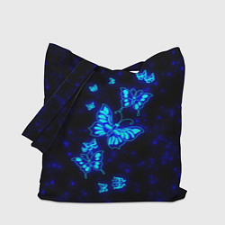 Сумка-шопер Неоновые бабочки, цвет: 3D-принт