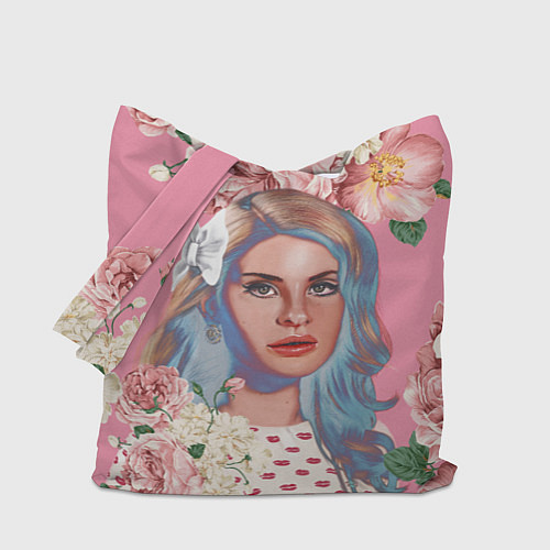 Сумка-шоппер Лана дел рей в цветах / 3D-принт – фото 1