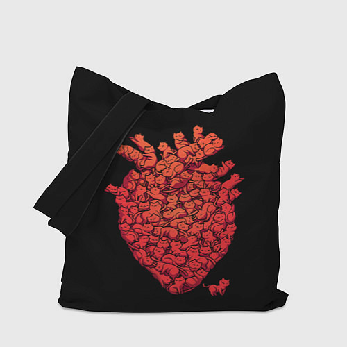 Сумка-шоппер Сердце Из Котиков / 3D-принт – фото 1