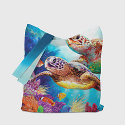 Сумка-шопер Морские черепахи, цвет: 3D-принт