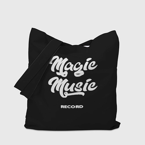 Сумка-шоппер Magic Music Record White on Black / 3D-принт – фото 1