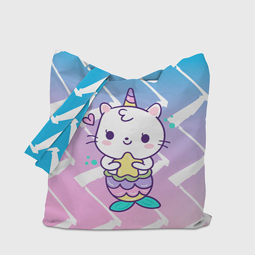 Сумка-шоппер Котик-рыбка-единорог / 3D-принт – фото 1