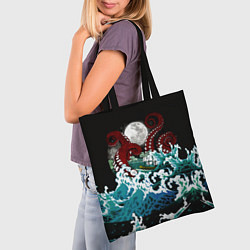 Сумка-шопер Корабль на Волнах Кракен, цвет: 3D-принт — фото 2