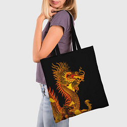Сумка-шопер Золотой китайский дракон, цвет: 3D-принт — фото 2