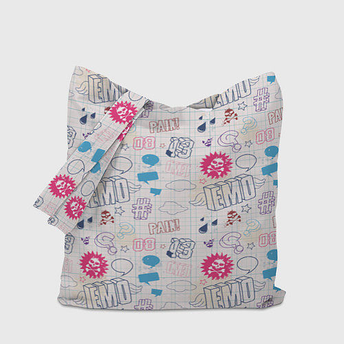 Сумка-шоппер Граффити-школьная тетрадь / 3D-принт – фото 1