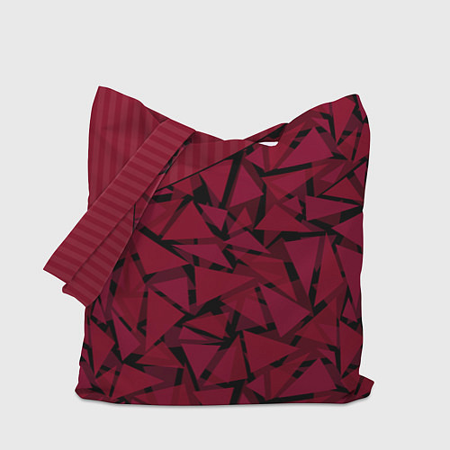 Сумка-шоппер Красный комбинированный узор / 3D-принт – фото 1