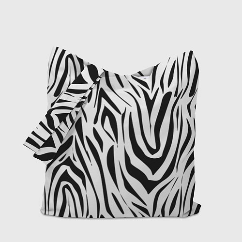 Сумка-шоппер Черно-белая зебра / 3D-принт – фото 1