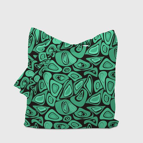 Сумка-шоппер Зеленый абстрактный узор / 3D-принт – фото 1