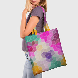 Сумка-шопер Абстрактный разноцветный узор, цвет: 3D-принт — фото 2