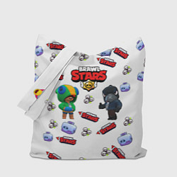 Сумка-шопер BRAWL STARS STICKERBOMBIG, цвет: 3D-принт