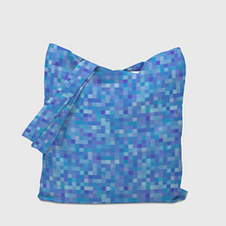 Сумка-шопер Голубая пиксель абстракция, цвет: 3D-принт