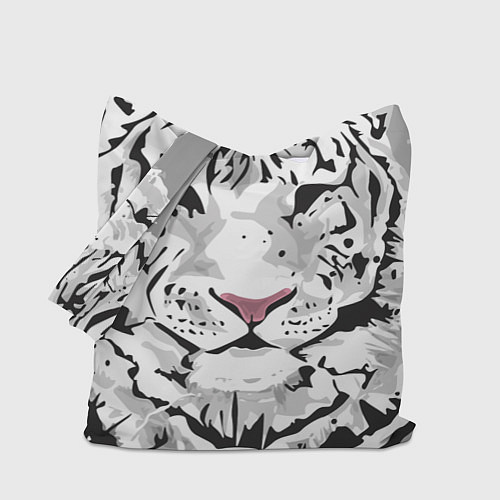 Сумка-шоппер Белый снежный тигр / 3D-принт – фото 1