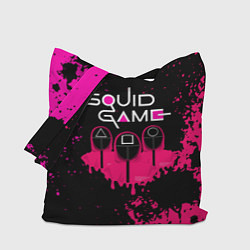 Сумка-шопер Squid Game брызги красок стража, цвет: 3D-принт
