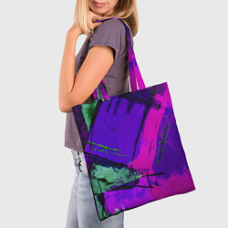 Сумка-шопер Фиолетово!, цвет: 3D-принт — фото 2