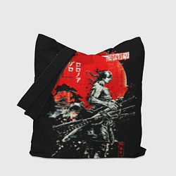 Сумка-шопер Ван пис зоро самурай на черном фоне, цвет: 3D-принт