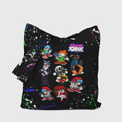 Сумка-шоппер FNF ГЕРОИ ИГРЫ, БРЫЗГИ КРАСОК, ГРАФФИТИ ЛОГО