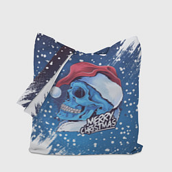Сумка-шопер Merry Christmas Счастливого Рождества Skull, цвет: 3D-принт
