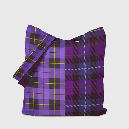 Сумка-шоппер Purple Checkered / 3D-принт – фото 1