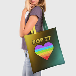 Сумка-шопер Pop It - Heart - Abstraction, цвет: 3D-принт — фото 2