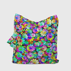 Сумка-шопер Rainbow flowers, цвет: 3D-принт