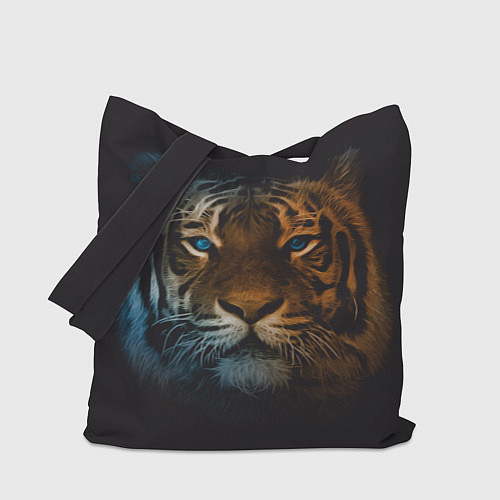 Сумка-шоппер Тигр с голубыми глазами / 3D-принт – фото 1