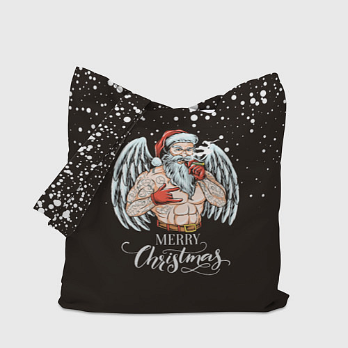Сумка-шоппер Merry Christmas Santa c Крыльями Ангела / 3D-принт – фото 1