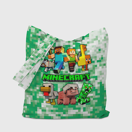 Сумка-шоппер Minecraft персонажи мобы / 3D-принт – фото 1