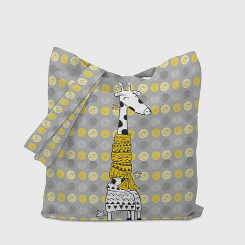 Сумка-шоппер Милая жирафа в шарфе / 3D-принт – фото 1