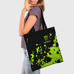 Сумка-шопер Monster Energy green, цвет: 3D-принт — фото 2