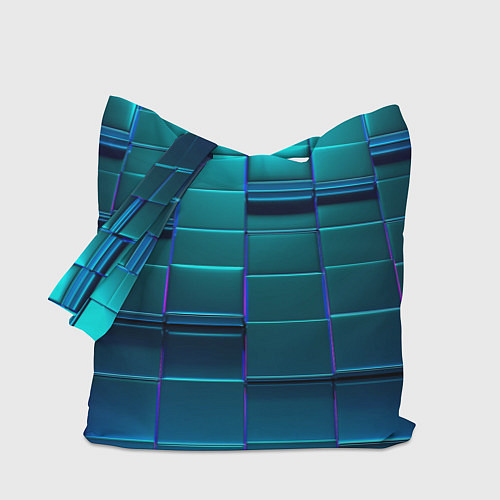 Сумка-шоппер 3D квадраты неоновые / 3D-принт – фото 1