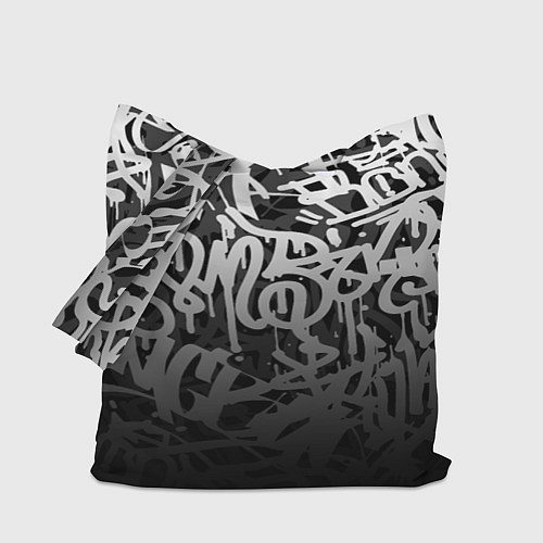 Сумка-шоппер GRAFFITI WHITE TAGS ГРАФФИТИ / 3D-принт – фото 1