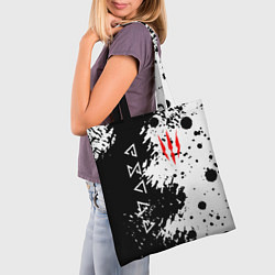 Сумка-шопер The Witcher black & white, цвет: 3D-принт — фото 2
