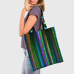 Сумка-шопер Свет неоновой радуги, цвет: 3D-принт — фото 2